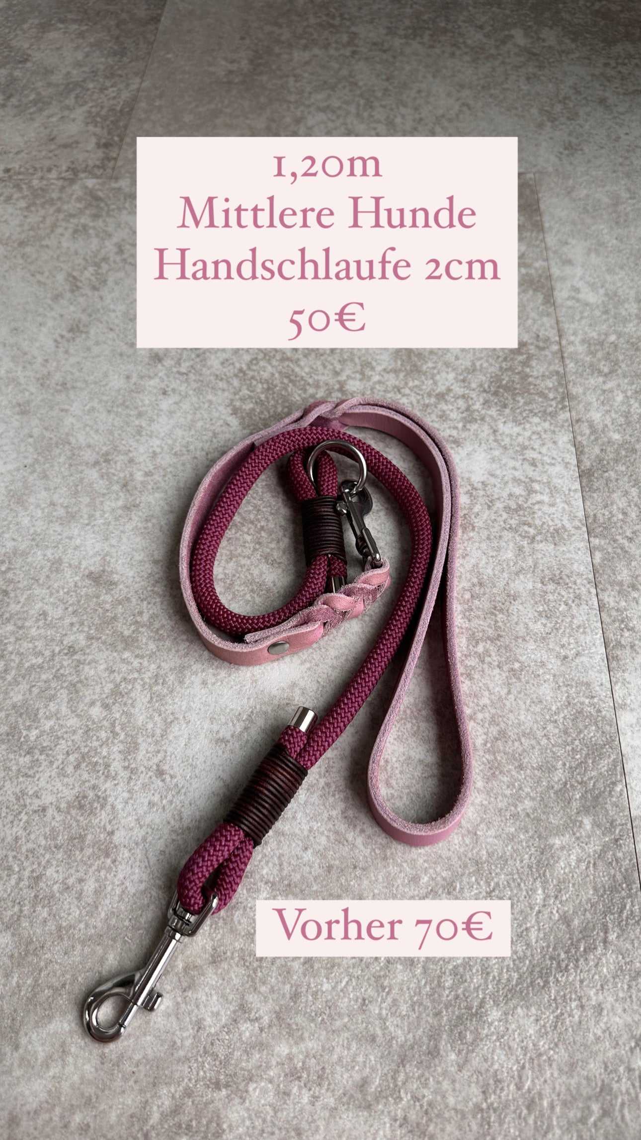 Mix & Match, Leder Tau Leine Flieder/Aubergine/Silber für mittlere- große Hunde 1,20m