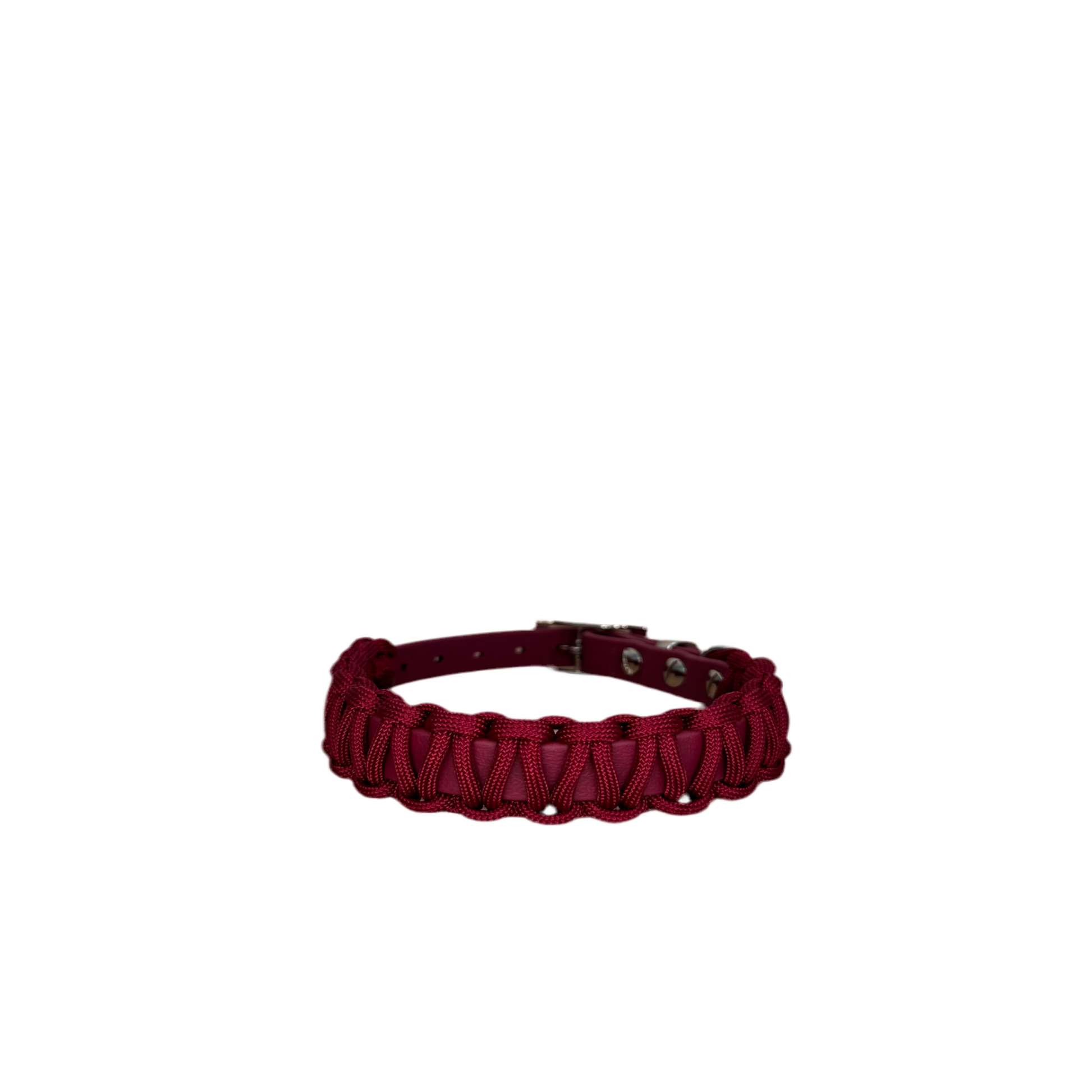 Biothane paracord halsband burgundy